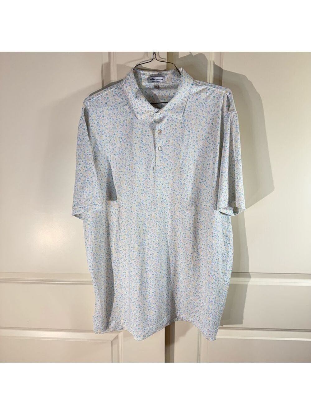 Peter Millar Golf Motif Print Summer Comfort Performance Polo/Golf Shirt XL